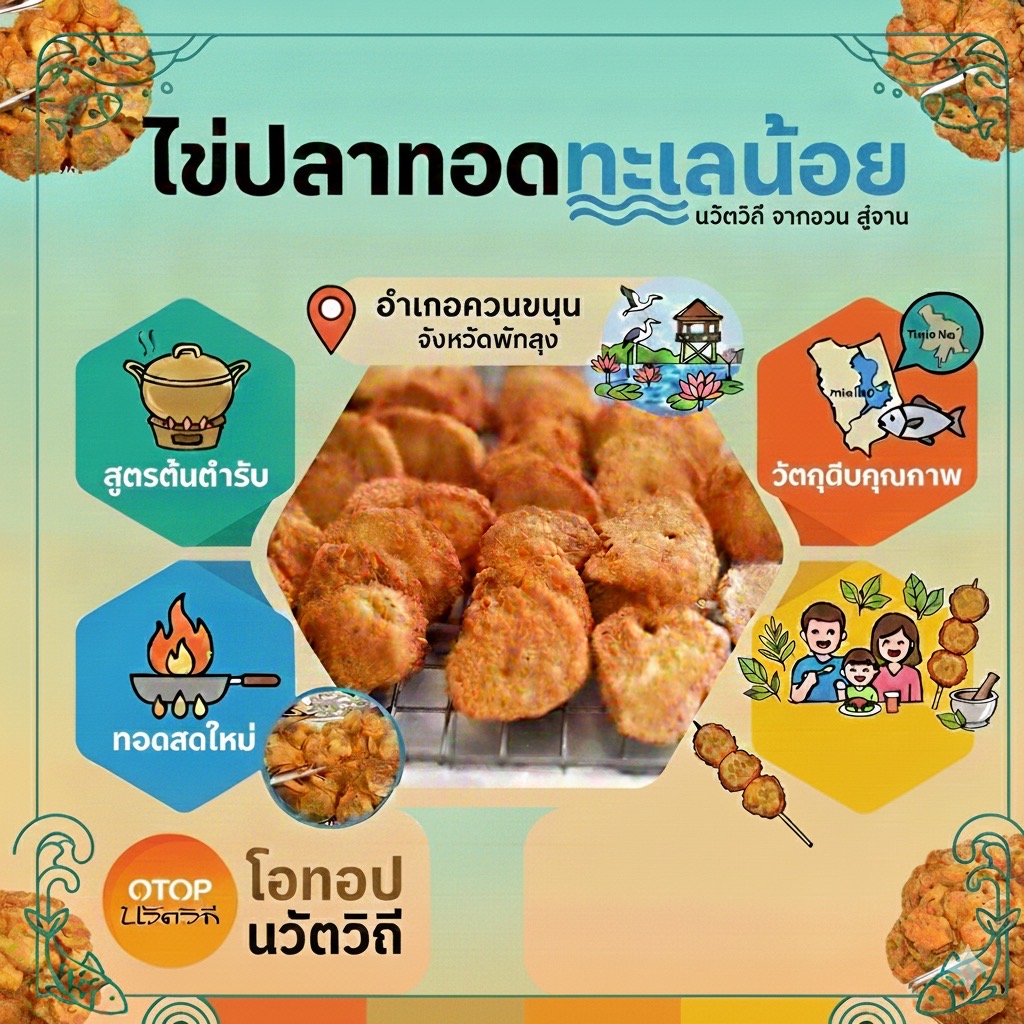 OTOP นวัตวิถี อำเภอควนขนุน  🐟ไข่ปลาทอด ทะเลน้อย